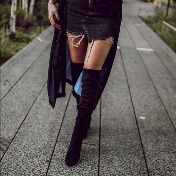 black thigh high boots macys